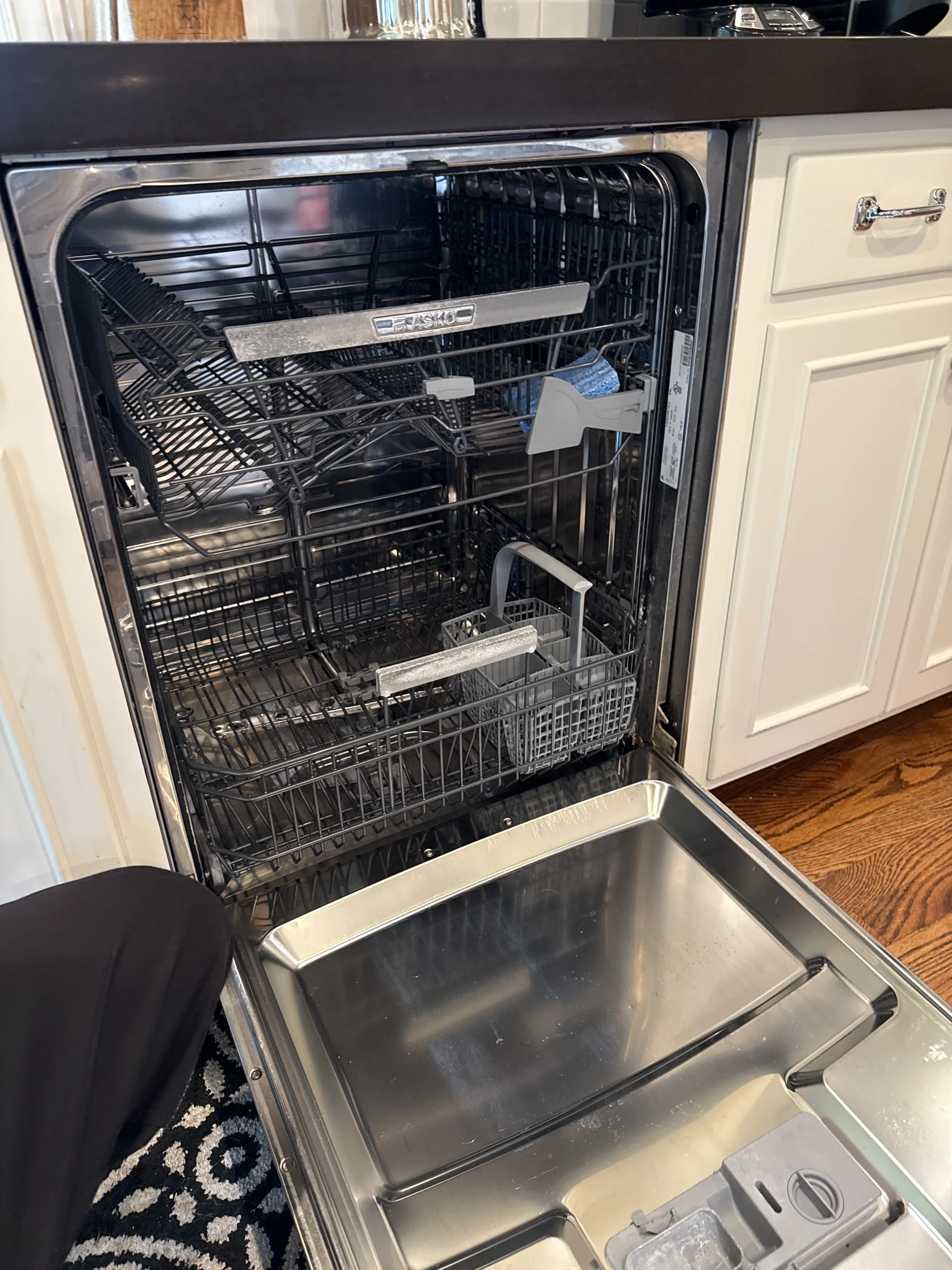 Dishwasher rack and spray arm during diagnostics