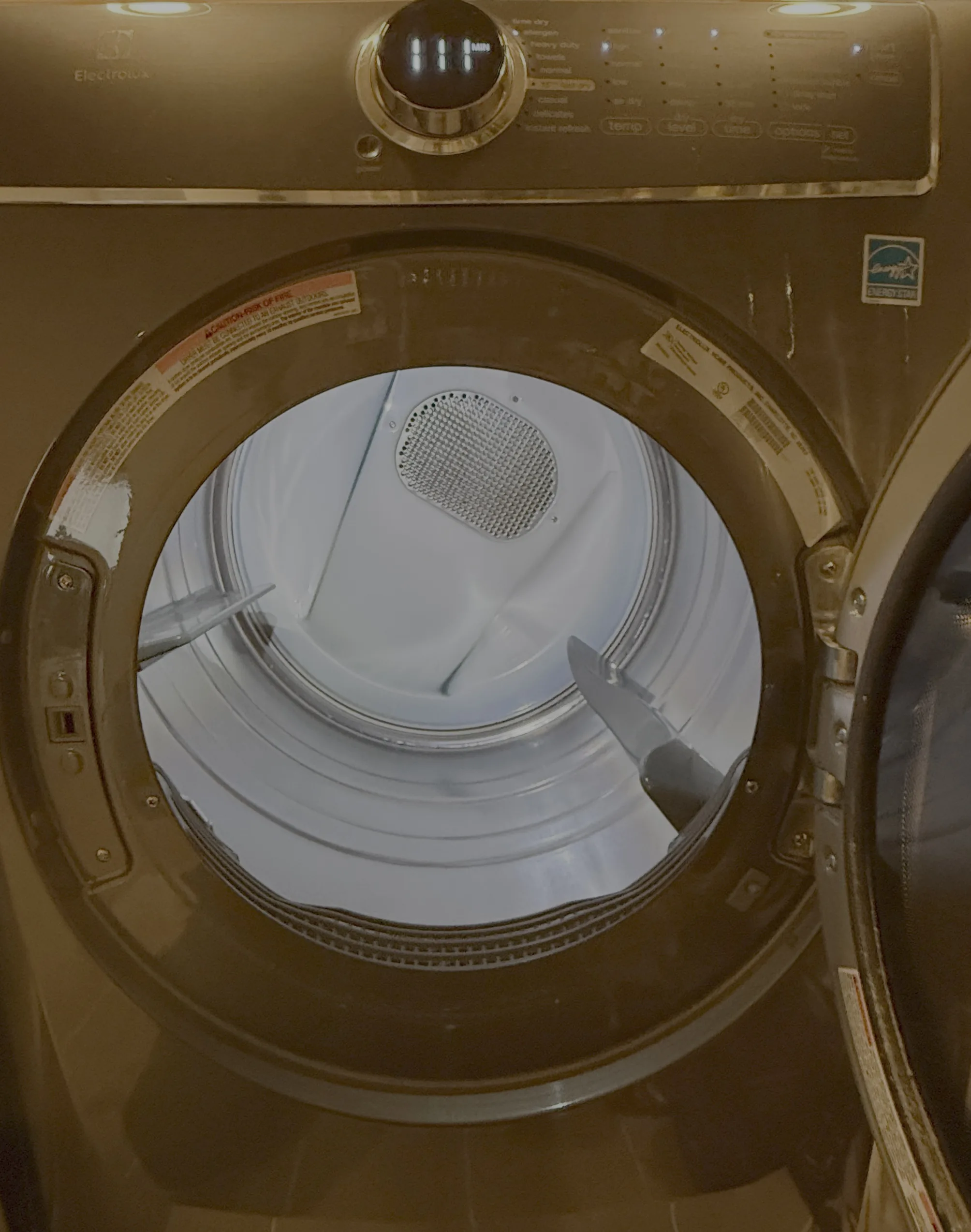 Dryer drum opened during a no-heat diagnostic