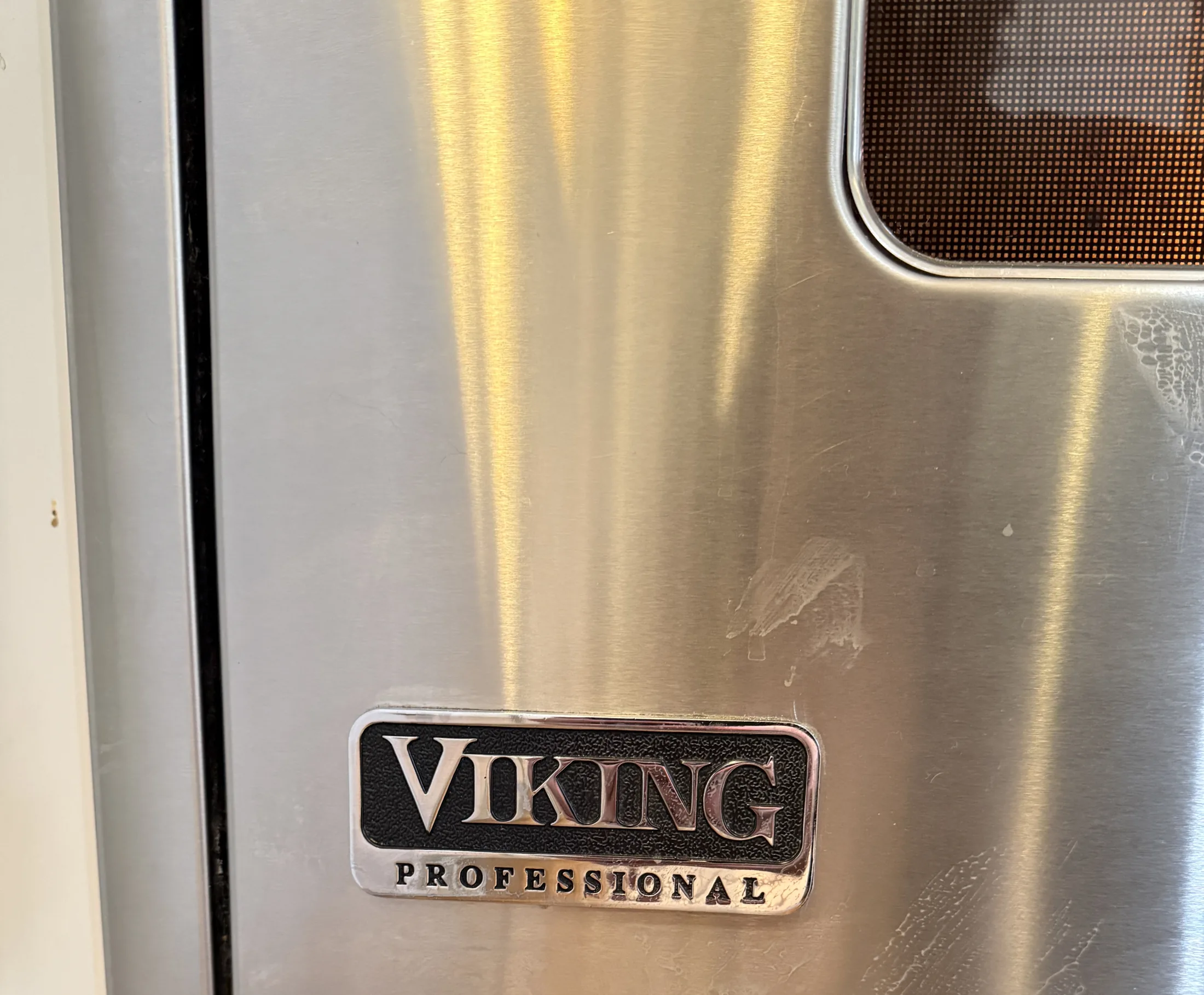 Viking Professional badge on a range panel