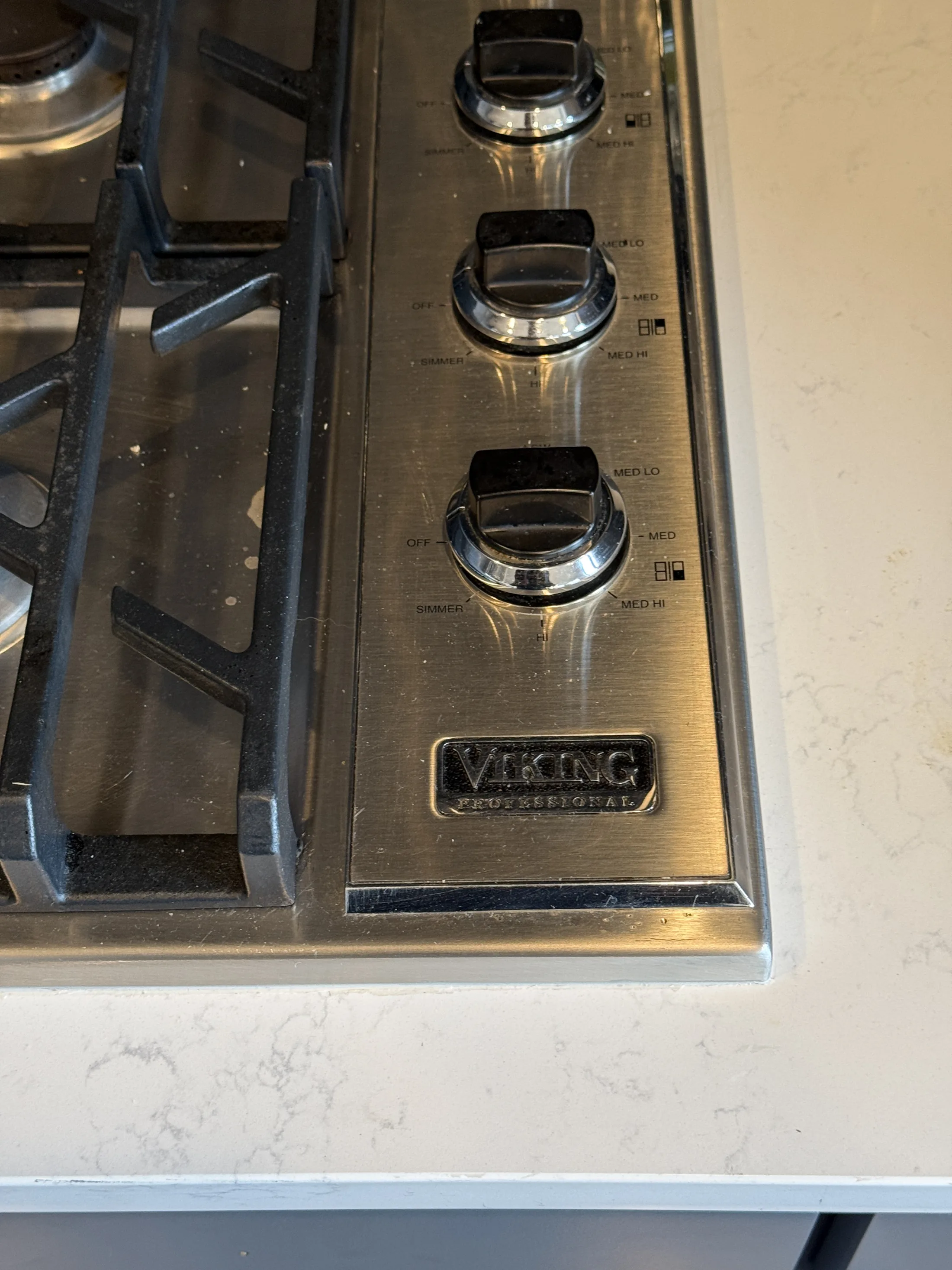 Viking Professional cooktop control panel during service